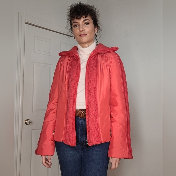Rodier vintage red light Puffer Jacket with High Collar and Insulation - Picture 1 of 9